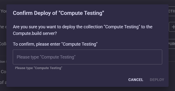 App Builder admin deploy confirmation