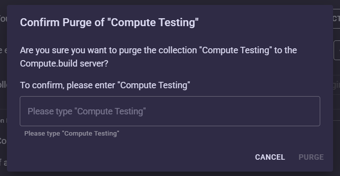 App Builder admin purge confirmation