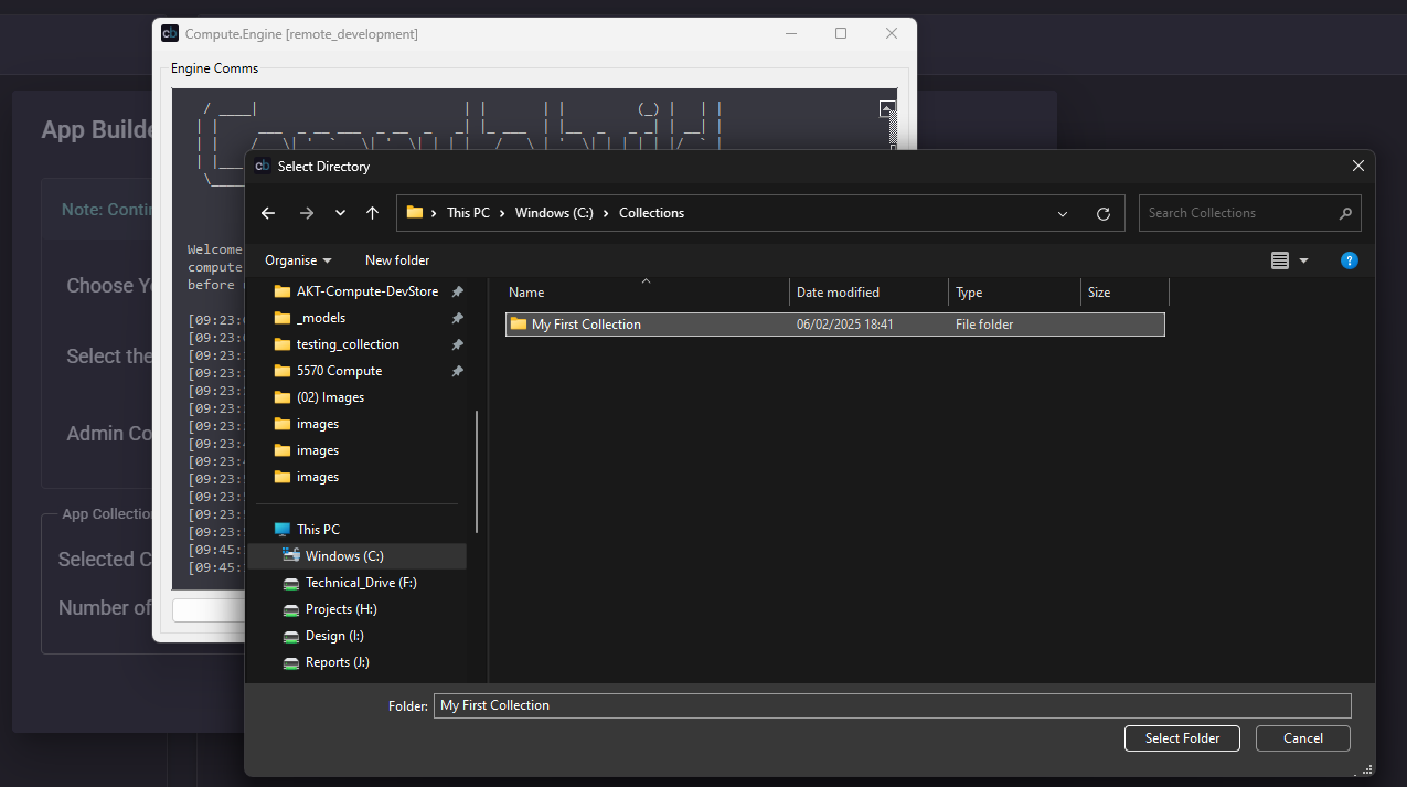 App Builder load collection prompt